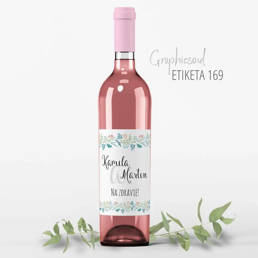 etikety na svadobne flase