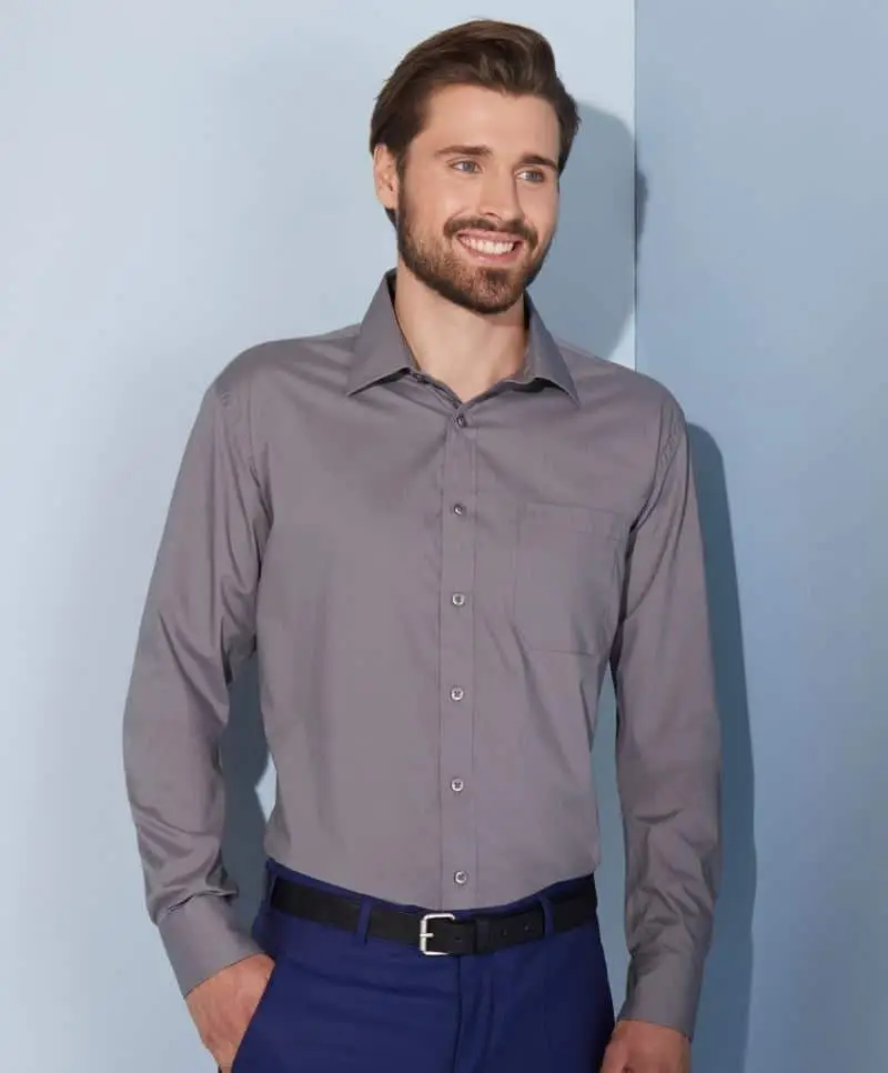 image_29518.jpg Pánska košeľa sivá s dlhým rukávom - veľkosť L – Obrázok 1