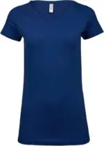 Dámske elastické tričko do V - modrá M