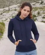 Dámska mikina s kapucňou Classic - ružová S – Obrázok 2