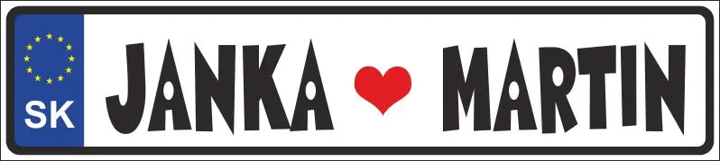 spz_11 Svadobná ŠPZ 11 – Obrázok 1