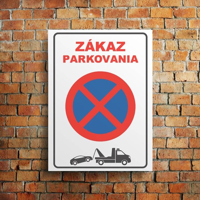 zákaz parkovania tabuľa