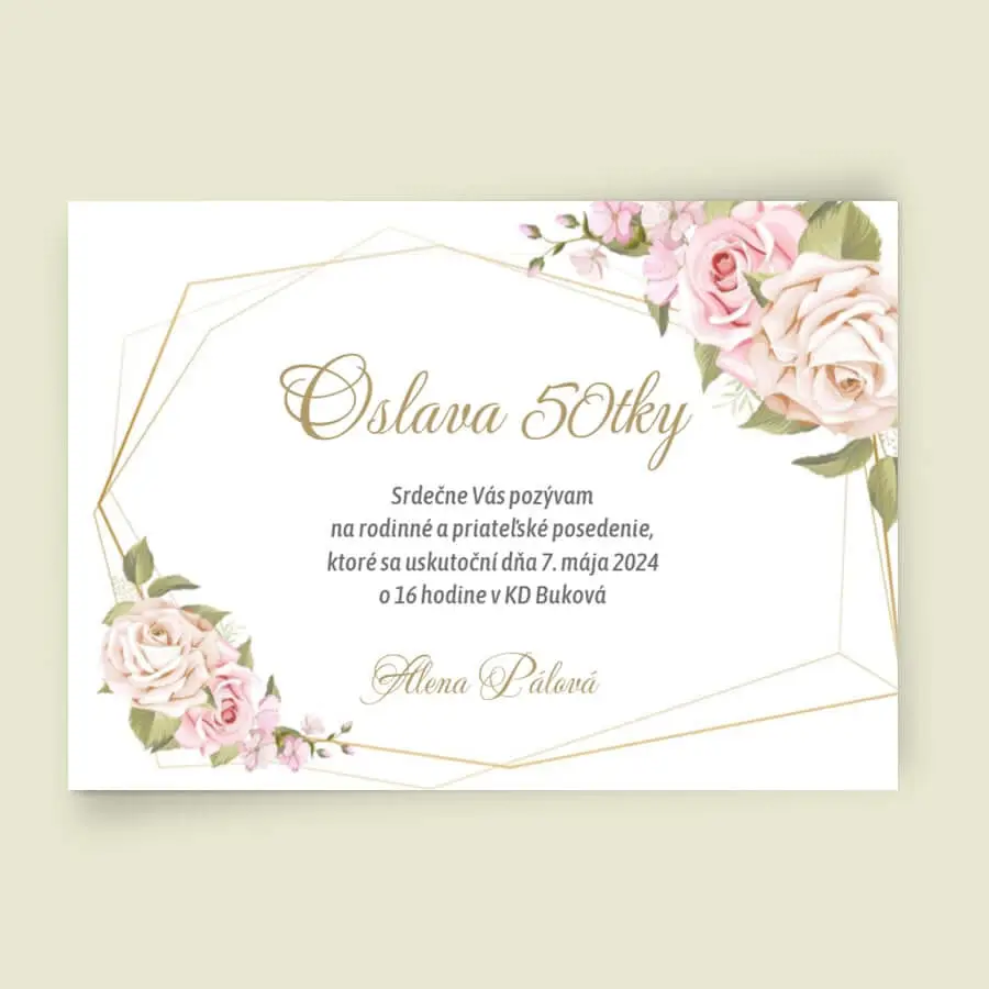 Pozvánka na 50tku Pozvánka na patdesiatku