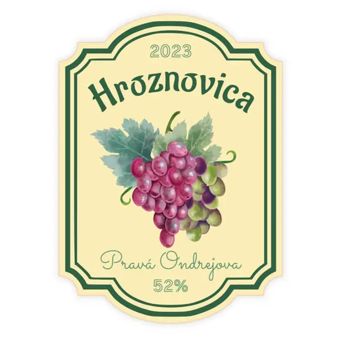 hroznovica Etiket na hroznovicu