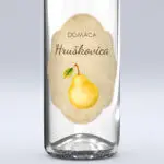 Etiketa na domácu pálenku Hruškovicu