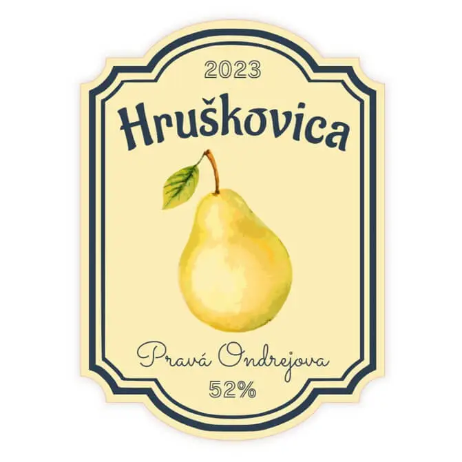 hruskovica Etiketa na hruškovicu