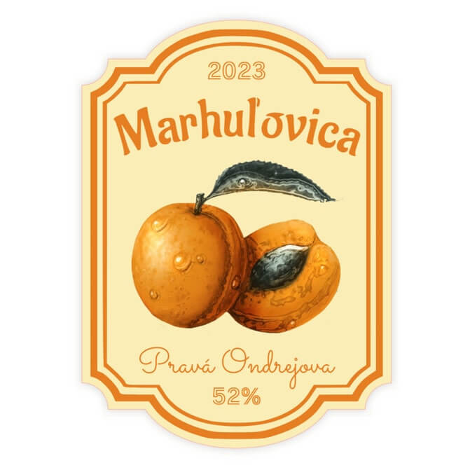 Etiketa na domáci alkohol MArhulovica