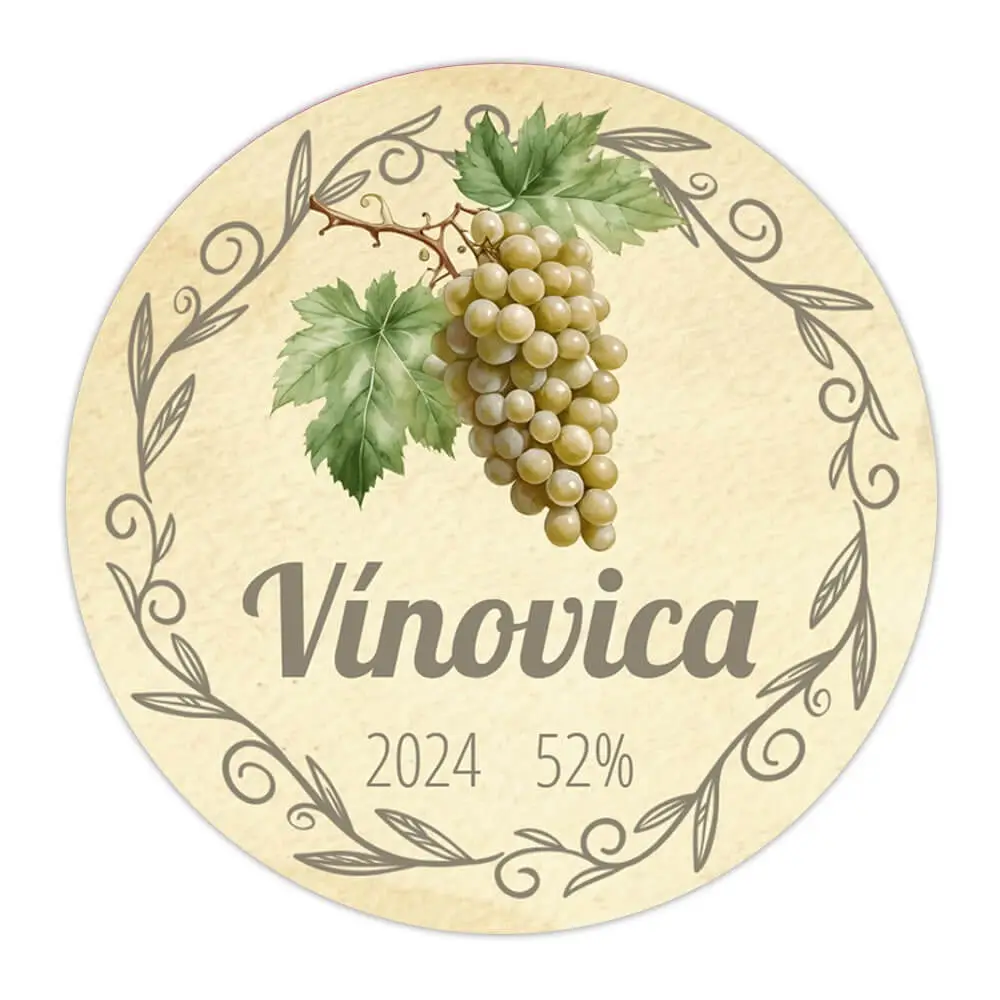 Etiketa na vínovicu zv_8 Kruhová etiketa na hroznovicu
