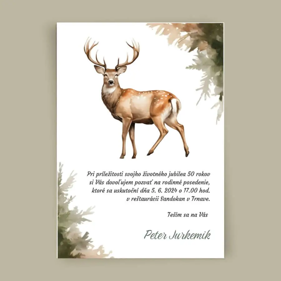 Narodeninová pozvánka pre poľovníka Pozvánka poľovník