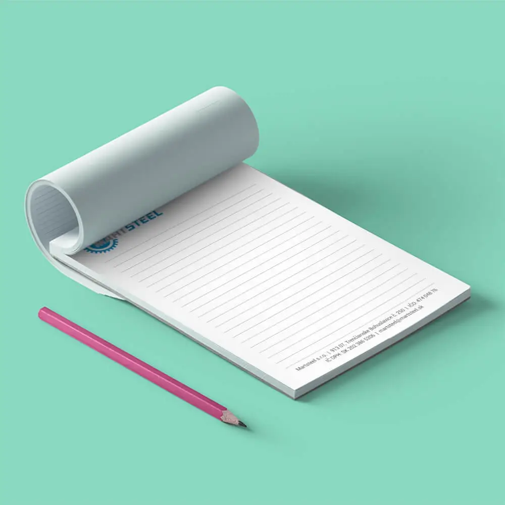 mockup A Lepený blok s logom firmy