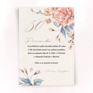 Kvetinová pozvanka na 60tku