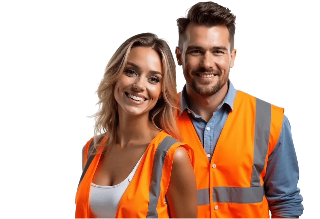 Pár v reflexnyhc vestách