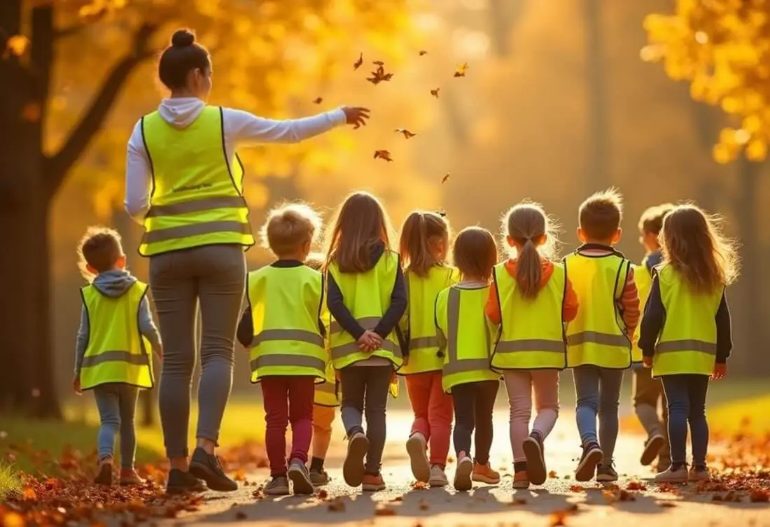 Reflexná vesta pre deti na školských výletoch.