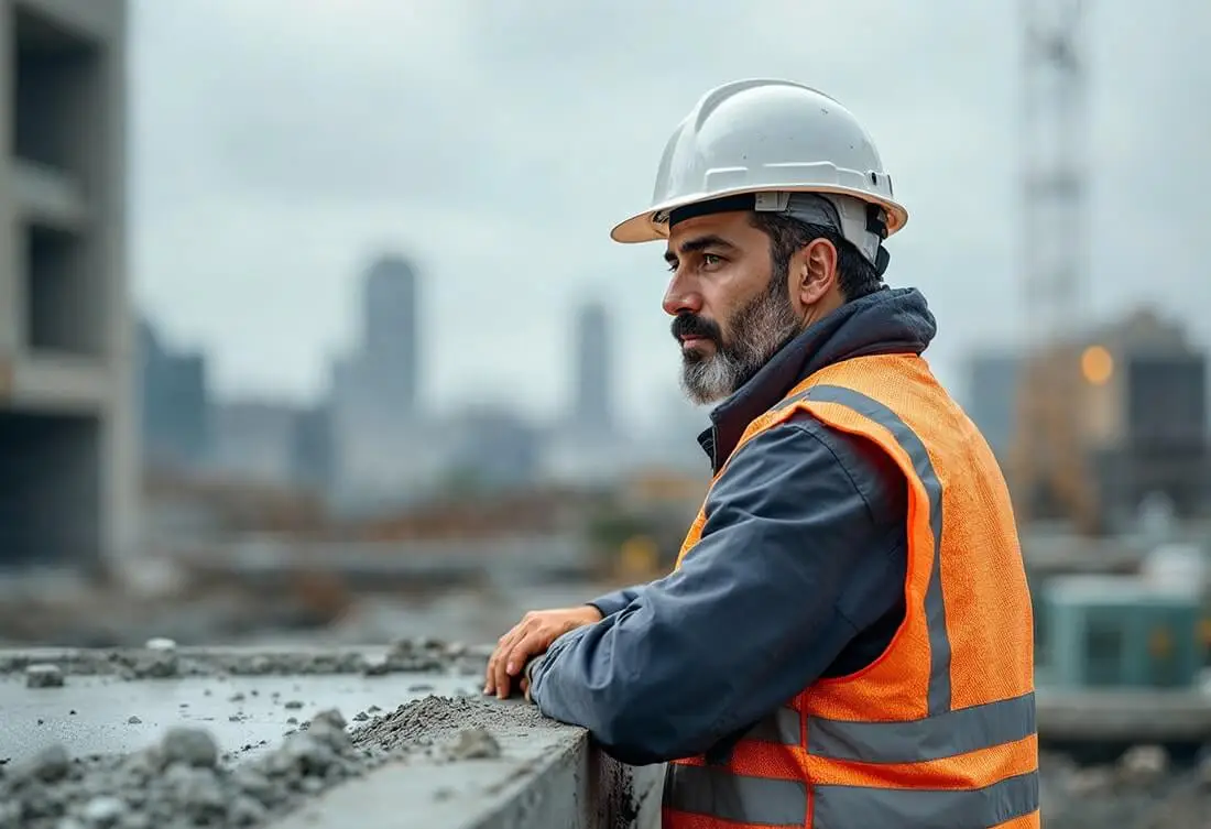 Reflexná vesta pre stavebných pracovníkov v nebezpečných oblastiach, poskytujúca vysokú viditeľnosť a bezpečnosť počas práce.