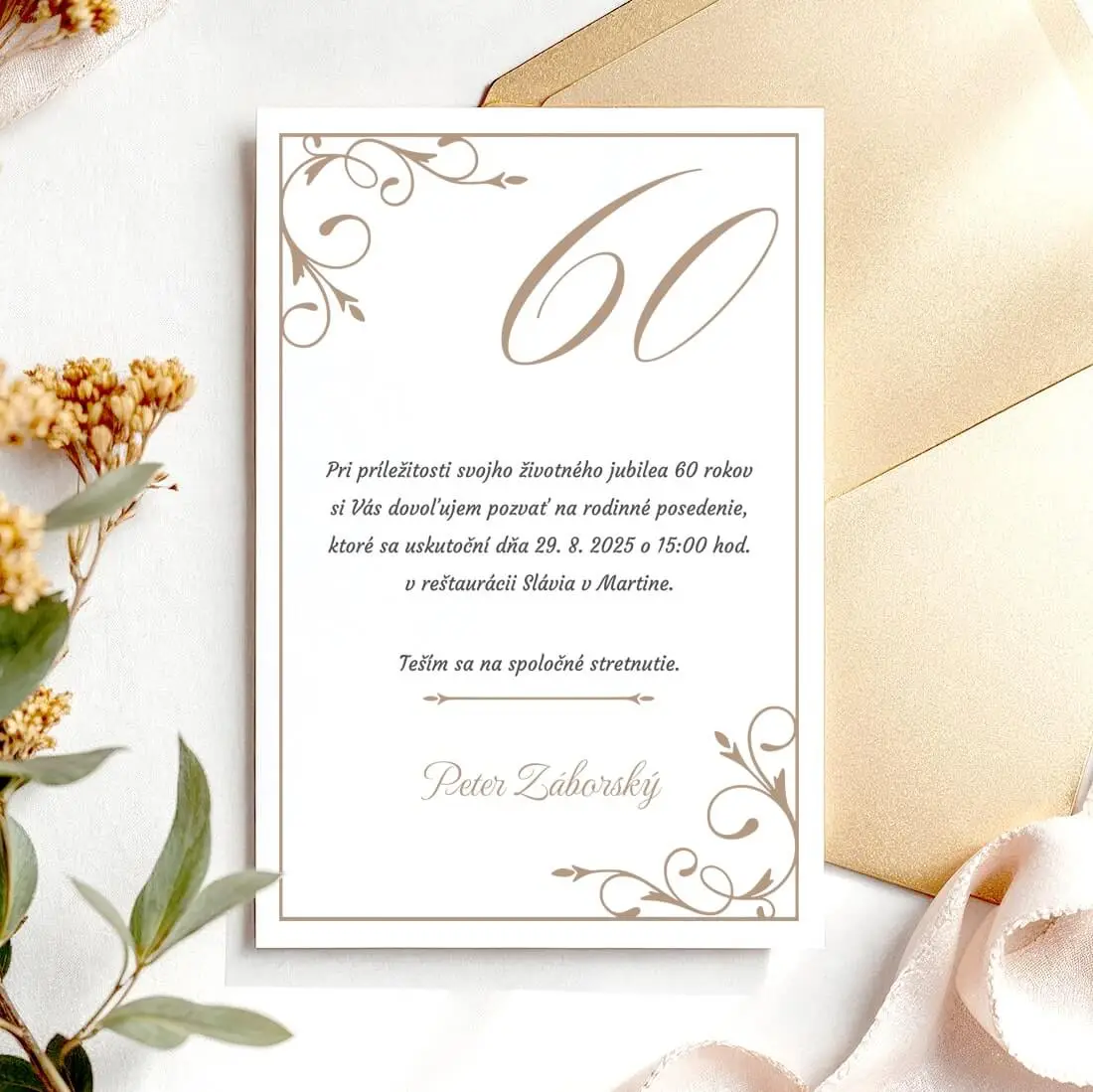 Pozvanka na oslavu DK 31 Pozvánka na oslavu jubiela s ornamentami