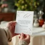 Pozvánka na oslavu s ornamentánymi prvkami.