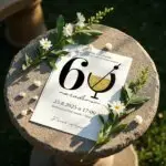 Moderná narodeninová pozvánka k oslave 60. jubilea na stojato