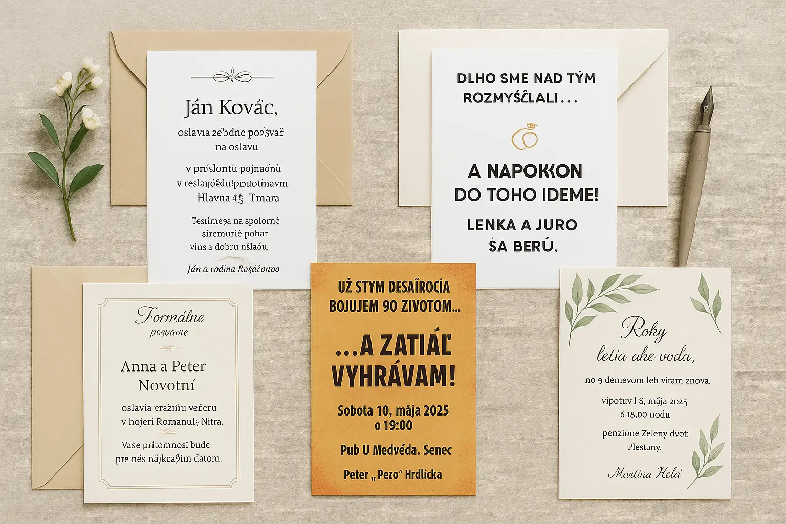 Texty na pozvánky