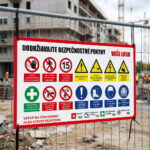 Bezpečnostná tabuľa Areál stavby z hliníkového kompozitu Dibond