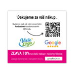 Google review kartička s QR kódom a zľavou na ďalší nákup