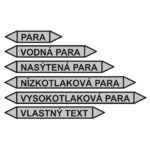 Samolepky na označenie potrubia para – vodná para, nasýtená para, vysokotlaková para