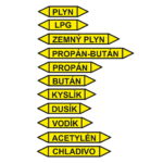 Samolepky na označenie potrubia plyn – LPG, zemný plyn, propán, dusík, kyslík