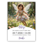 detská narodeninová pozvánka víla s vlastnou fotkou dieťaťa