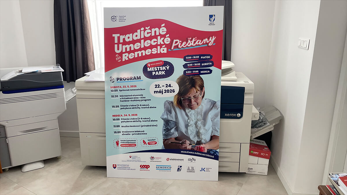 veľkoformátová PVC tabuľa s potlačou plagát podujatia výroba Graphicsoul